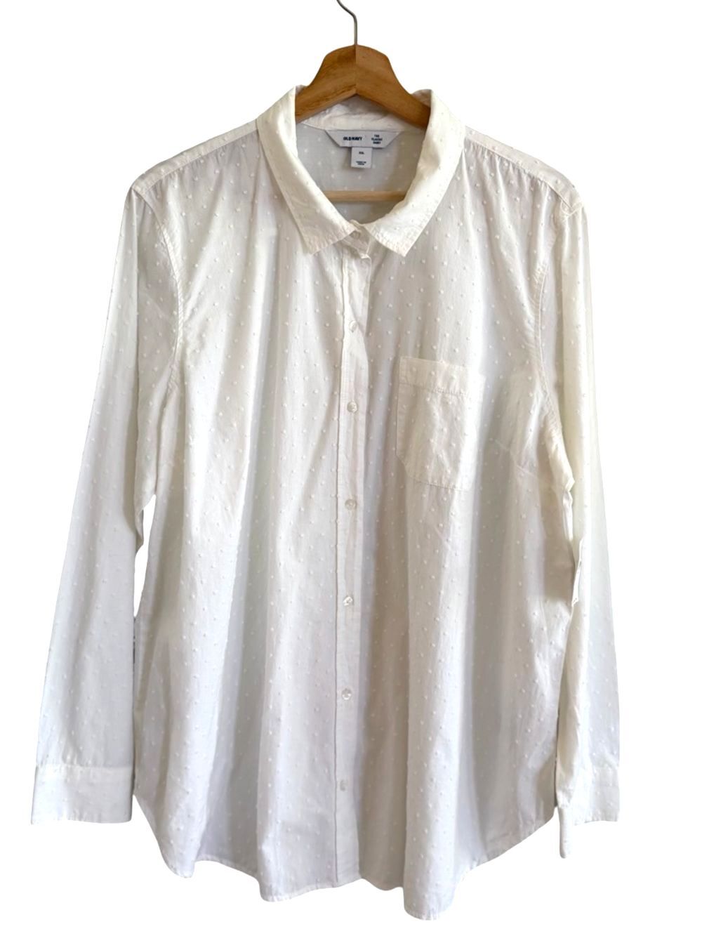 Old Navy Womens Oversized Button Up Cotton Top Size XXL Minimalist Office NWT